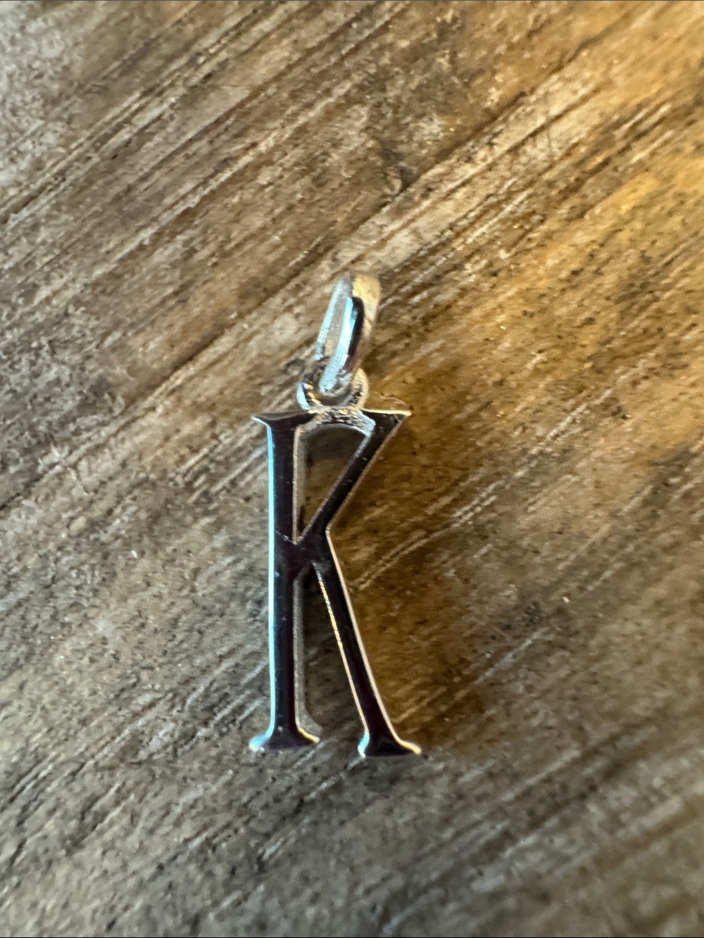 Stella & Dot Silver 'K' Initial Pendant